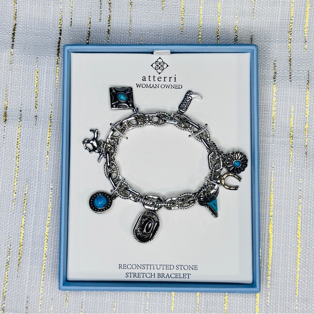 Atterri Turquoise Charm Stretch Bracelet | Western Cowgirl Jewelry